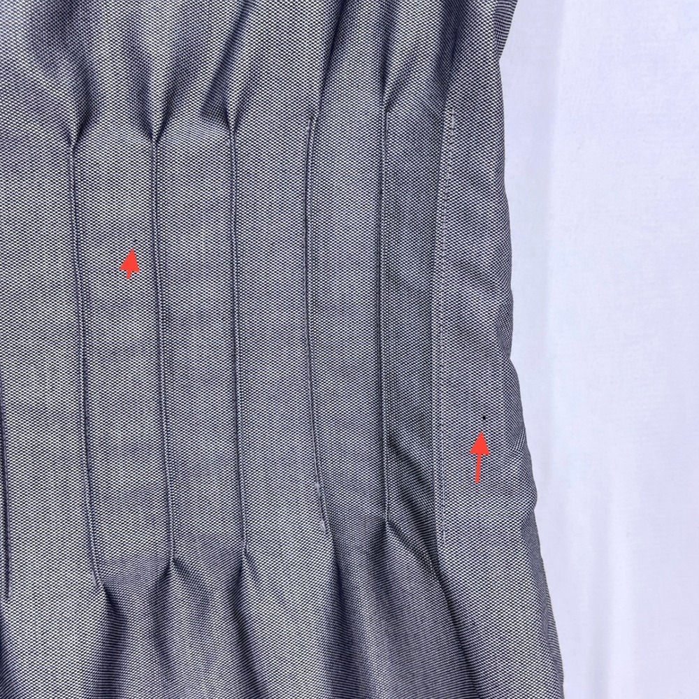 Marvin Richards Silver Gray Pintuck Pleated Sheath Dress 8 Sleeveless Lined - Picture 6 of 9